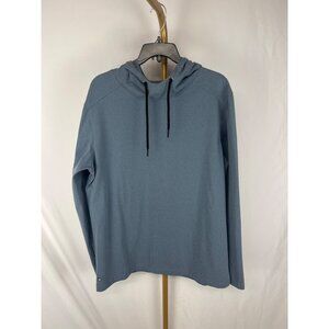 01.Algo Mens Performance Hoodie L Blue Quick-Dry Moisture-Wicking Anti-Odor 78%